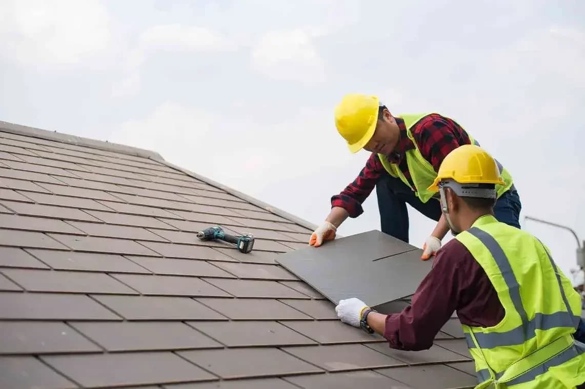 Roofing crew at work San Diego