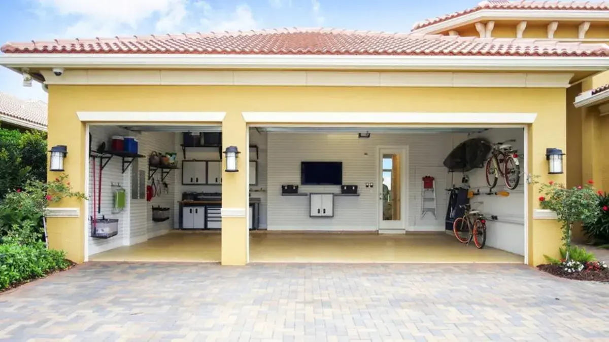 Garage remodel during sunny days.